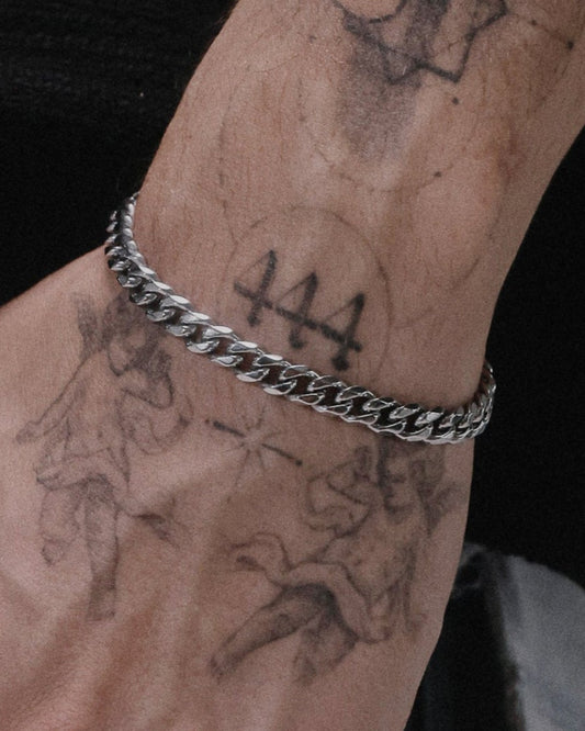 Pulsera Cubana 6 mm (Plateada)